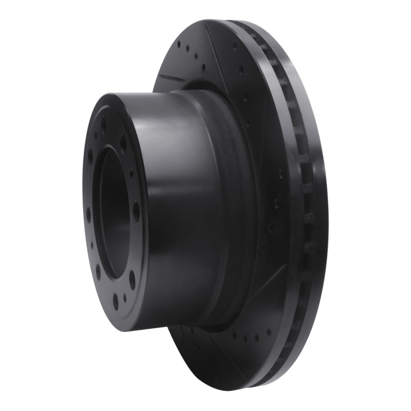 Ram 3500 Brake Rotor (1) - Rear Right - R1 Concepts - Drilled & Slotted - Black - `19-`25